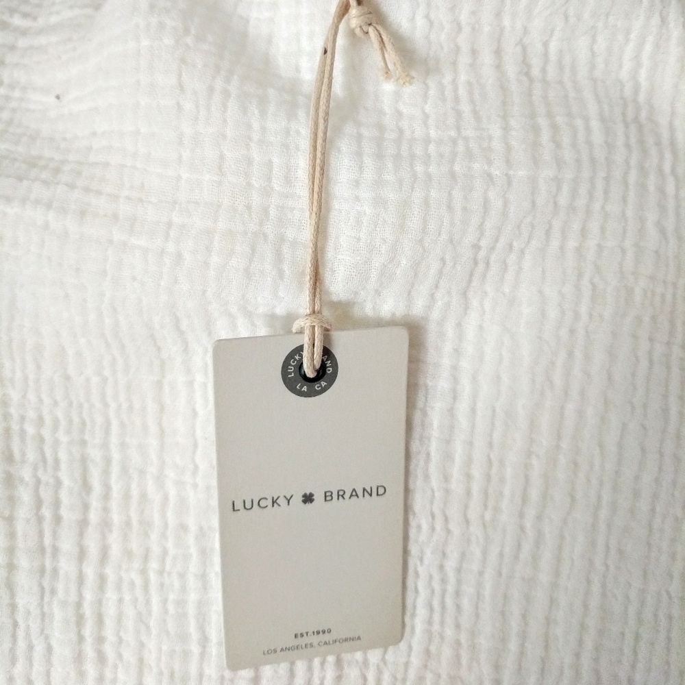 *Sold*NWT🍀Lucky Brand Cold Shoulder Wrap Top Sz S - Picture 7 of 7